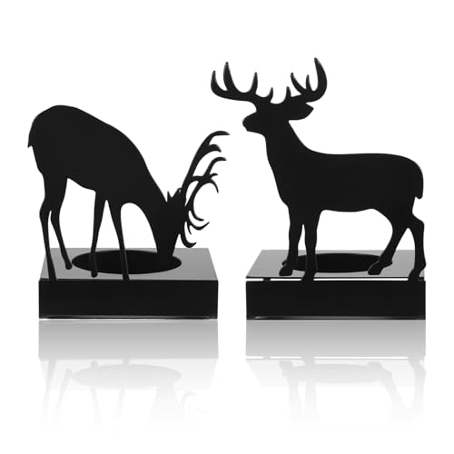 2 Stück Teelichthalter Weihnachten Elch, Weihnachtsdeko Tisch Metall,...