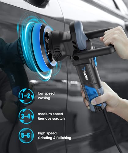 Raybao 9517020 Dual Action Polisher, 900W 5/6 Inch Random Orbital Buffer Polisher, 6 Variable Speed 2000-6400 Rpm, Da Polisher thumb #3