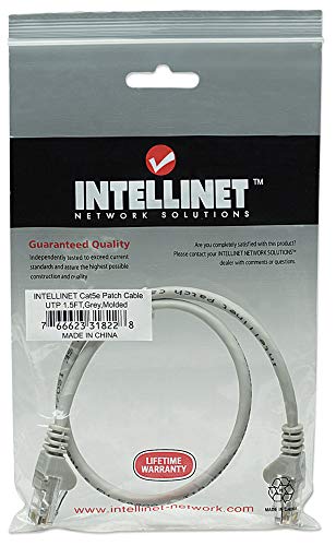 Cable de red Intellinet Cat5e RJ-45 macho a macho 1.5 pies miniatura 4