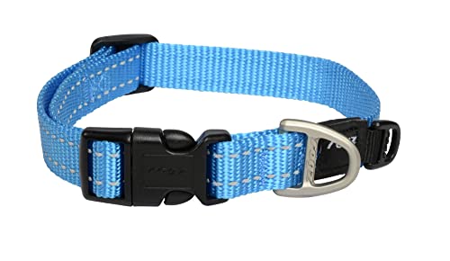 Image of ROGZ Reflective Dog Collar for Medium Dogs, Adjustable from 12-17 inches, Turquoise