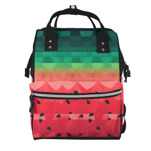 Sac à dos à langer grande capacité pour femme avec design dégradé pastèque