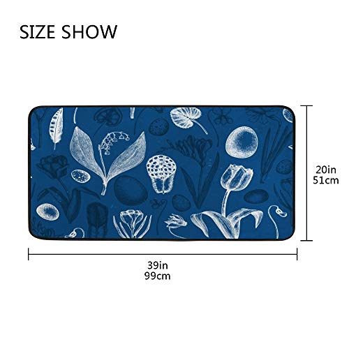 Tapete de cocina acolchado antifatiga e impermeable con decorado de primavera 5