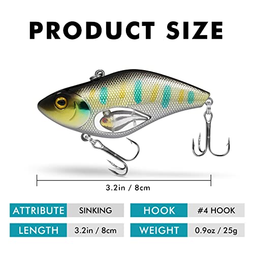 Image of TRUSCEND Easy Catch Crankbait with BKK Hooks, Shallow or Deep Diving Crank Bait Fishing Lures for Bass Pike Walleye, Unipue Wobble Design for More Bites, Vibe Lipless Crankbaits Freshwater Saltwater