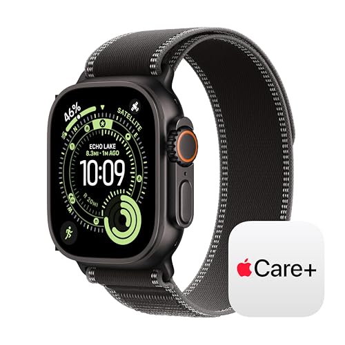 Image of Apple Watch Ultra 3 [GPS + Cellular 49mm] Running & Multisport Smartwatch w / Rugged Titanium Case w / Black /Charcoal Trail Loop - M /L w / AppleCare+ (2 years)
