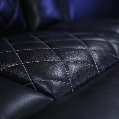 Image of Power Reclining Sectional Sofa for Living Room,Modern L-Shaped Air Leather Sectional Couch Set,Recliner Sofa Set,with LED Lights,Cup Holder,Storage,Charging Ports,Home (Sectional+C)