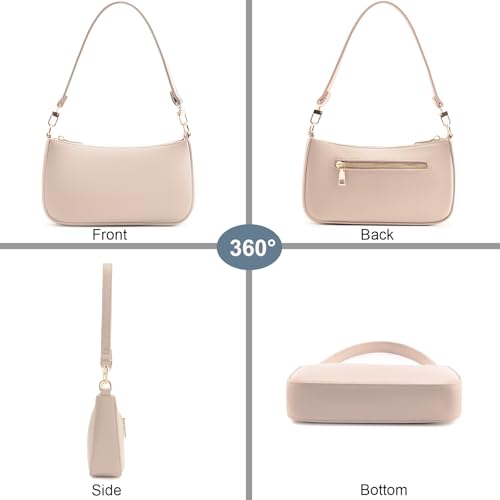 Image of Shoulder Bag for Women Retro Vegan Leather Classic Clutch Tote HandBags Purses with Zipper Closure