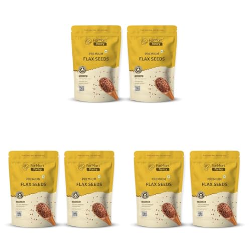 Image of FarMart Pantry Flax Seed 200g(Pack of 6) | Raw, Unroasted | Rich in Omega-3 & Fibre | Supports Digestion & Heart Health |