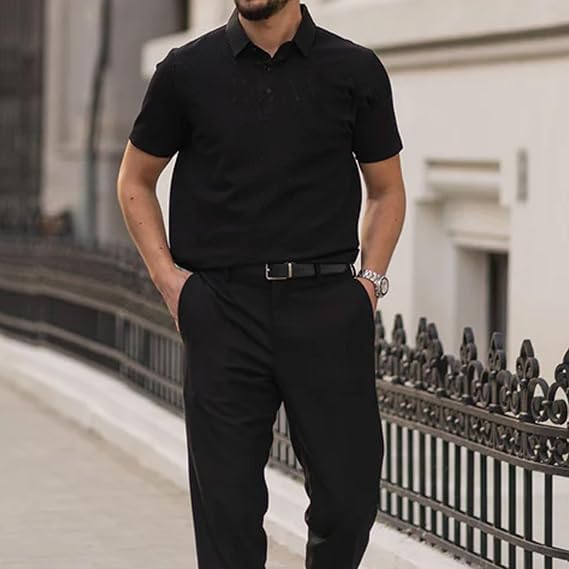 Breeze Shirts for Men, Comfortable Polo Shirt Textured Breathable, Quick Dry Refreshing Silky, Moisture-Wicking4