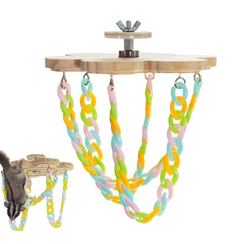 Yhsioaklo Sugar Glider - Giocattolo da arrampicata in legno | Giocattolo rotante a 360° per uccelli e piccoli animali per arrampicarsi e appollaiarsi | Accessorio per interni ed esterni per