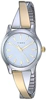 Timex Women's Stretch Bangle Crisscross 25mm Watch, Two-Tone, 12 mm, Modern