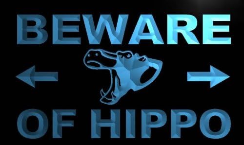 ADVPRO m475-b Beware of Hippo Neon Light Sign