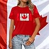 Graphic T-Shirt for Summer Casual Wear Comfortable Short Sleeve Crew Neck Shirt with Patriotic Print, red, M #2