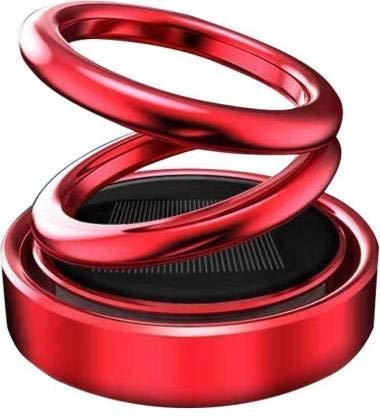 Online Darsh Solar Ring Car Perfume/Solar Energy Rotating Car Perfume/Solar Energy Car Perfume/Solar Dancing Car Perfume/Solar Perfume for Car Dashboard - Red