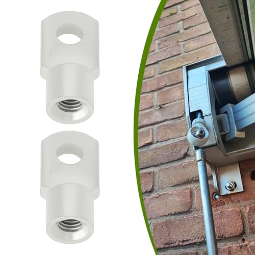 eMagTech M6 Gasfeder-Stützstange, flach, Lochdurchmesser 6,5 mm, Stahl, verzinkt, Endbeschlag für Türen, Hauben, Vordächer, horizontales Scharniergelenk, 5 Stück