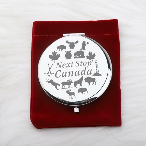 Espejo de maquillaje de viaje redondo WUSUANED Canadá miniatura 6