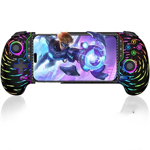 �X�}�z �R���g���[���[ 6�FRGB���C�g ���� ���C�����X�ڑ� IOS/Android���p �}�N���@�\ ���o�C�� �Q�[���R���g���[���[ �L�k�^ 3�K�iTURBO 4�i�K�U�� Xbox Cloud/Steam Link/GeForce Now�Q�[���ȂǑΉ� 