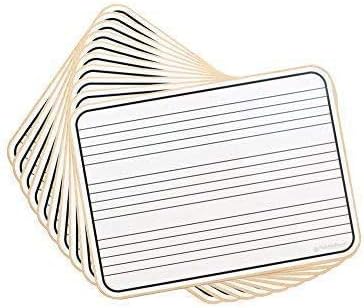 Optima 9 x 12 Double Sided Music Staff Dry Erase Lap Boards (10 Pack). Made in The USA!