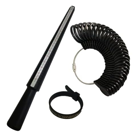 Ring Sizer UK Ring Measurement Tool, Ring Size Measure UK A-Z US Finger Size Measuring Belt Size Stick Gauge Set Jewellery Sizing Scales Kit for Wedding Ring Diameter Women Men Cover