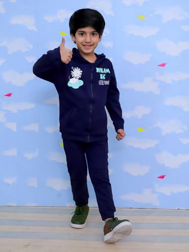 Image of The Mom Store Kids Sweatshirt With Joggers Set| Cotton With French Terry | Cute Prints | Warm | For Boys & Girls | Trendy Winter Sets For Kids | Hoodie And Sweatpant Set