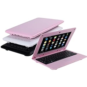 Bigmachine 10.1 Inch Latest Portable Quad Core 8GB Computer Laptop Mini PC Android 6.0 Netbook Lightweight Notebook WiFi Webcam YouTube Player Flash (Pink)