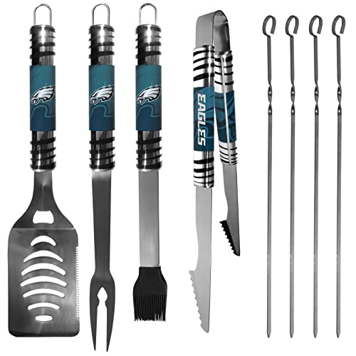 NFL Siskiyou Sports Fan Shop Philadelphia Eagles Steel Tailgater BBQ Set w/Case 8 piece Gray