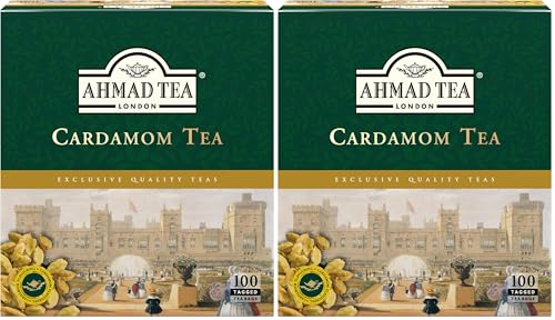 Ahmad Tea Cardamom Tea (pack Of 1, Total 100 Tea Bags), Té_verde, 200 Gramo (Paquete de 2)