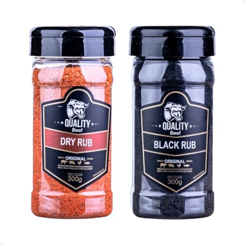 Kit com 2 Sais Quality Beef - Dry Rub Original e Black Rub Original - 300g Cada