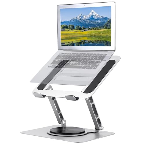 Ya en mundofriki.es: Yoxovo Soporte para ordenador portátil, altura ajustable y base giratoria 360, plegable, estable, ventilado y ergonómico, soporte para portátil compatible con todos los ordenadores portátiles de 10 a