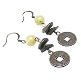 Chinese Replica Coin Yellow Green Serpentine Earrings
