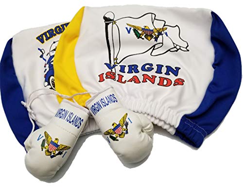 BUNFIRE St Thomas U.S Virgin Islands Headrest Cover Flag Fit for Cars Vans Trucks-Sold by a Pairs w/Virgin Islands Boxing Gloves