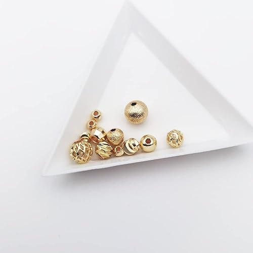 Miniatura 5 de INSPIRELLE 120 cuentas espaciadoras chapadas en oro de larga duración redondas y ovaladas para hacer joyas, pulseras, collares