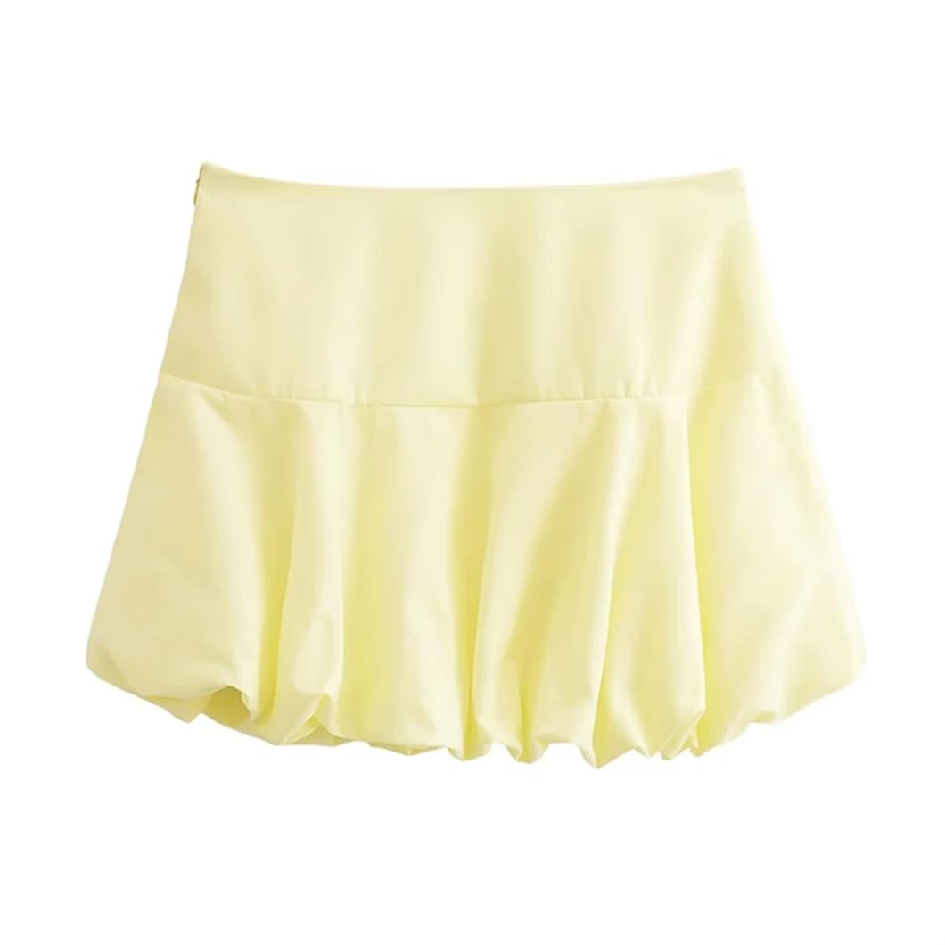 Faldas cortas con cremallera para mujer, con cremallera, plisadas, lisas, para mujer