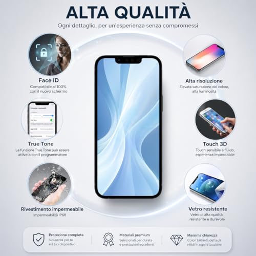 Écran pour iPhone 13 Pro avec vitre tactile 3D et châssis complet pour réparation - 2