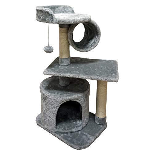 Cat Tree Tower with Sisal Scratching Posts, Jump Platform, and Condo - Perfect for Your Feline Friend!