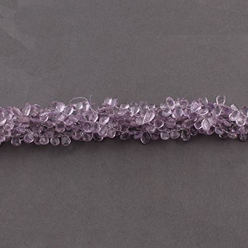 Pink Amethyst Faceted Pear drop Briolettes pour fabriquer des boucles d'oreilles