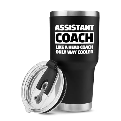 Panvola Assistant Coach Like A Head Coach Only Way Cooler Coach Gifts Basketball Volleyball Softball Football Soccer Coach Gifts From Players Vacuum Insulated Tumbler with Lid and Straw 30 oz Black