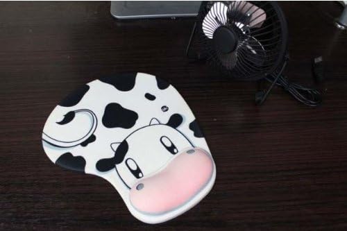 Onwon Cartoon Wrist Protected Personalized Computer Decoration,Ergonomic Design Memory Foam, Gel Mouse Pad/Wrist Rest(Cow Style)
