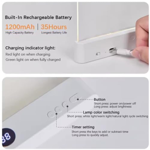 Luce LED ricaricabile per libri, luce da lettura con clip per gli occhi, con 3 modalità di colore e regolazione continua per leggere e studiare di notte