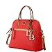 Dooney & Bourke Satchel Bags for Women, Pebble Grain Leather Domed Satchel Handbag with Optional Crossbody Bag Strap - Red