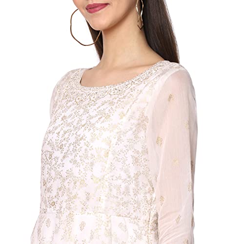 Image of BIBA Women Poly Modal Anarkali Printed Dress