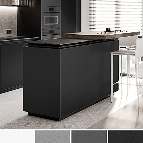 Selbstklebende Klebefolie Schwarz matt Möbelfolie Klebefolie Folie für Möbel Küche Wand Kommode Schrank Tisch Wasserdicht Vinyl Dekofolie 61X500cm