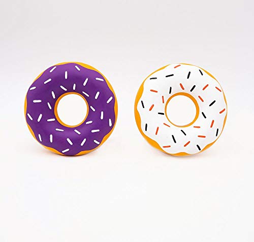 ZippyPaws Halloween Latex Donutz 2-Pack, Multicolours, 6 x 6 x 1.25 in