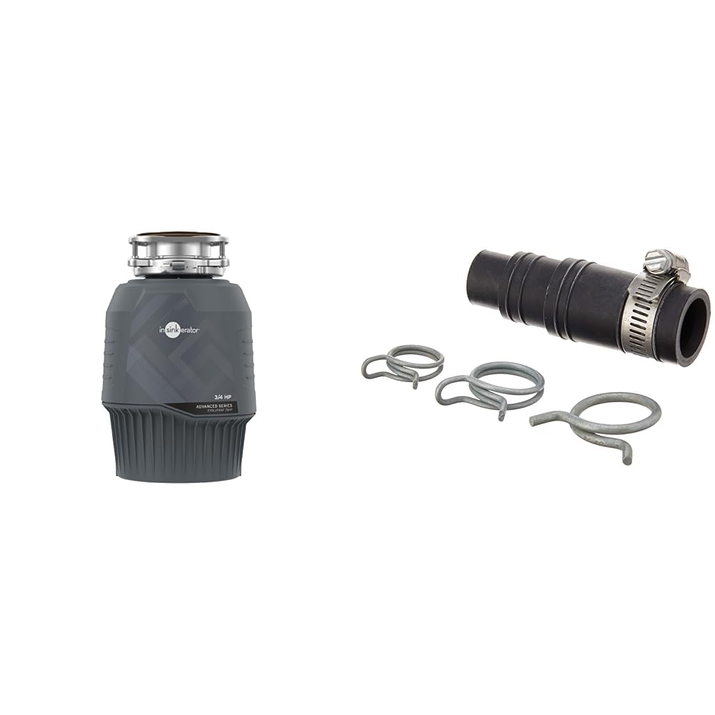 InSinkErator EVOLUTION 0.75HP 3/4 HP, Advanced Series EZ Connect Continuous Feed Food Waste Garbage &amp; DWC-00 Dishwasher Connector Kit