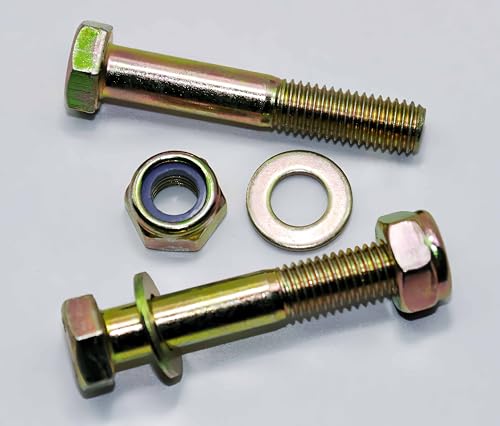Image of M10 x 60mm Hex Head Bolt and Nylon Lock nut Flat Washer Assortment Kit by Color Galvanization,Alloy Steel,Grade 8.8.(8pcs Pack) by Metalsuberg