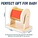 Adena Montessori Spinning Drum Baby Toys,Montessori Toys for Babies 6-12 Months Toddlers,Wooden Spinning Rainbow with Multiple Materials Baby Christmas Toys for Boy and Girls Gift(Medium-size Texture)