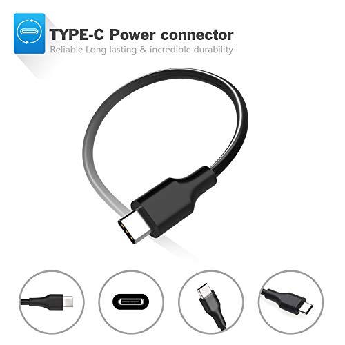 Laptop Charger 65W watt USB Type C AC Adapter Replacement for Hp Chromebook 14 13 X360 Spectre x360 Elite x2 EliteBook; Lenovo Yoga,Dell, ASUS,Acer Type C Power Supply Adapter with Cord