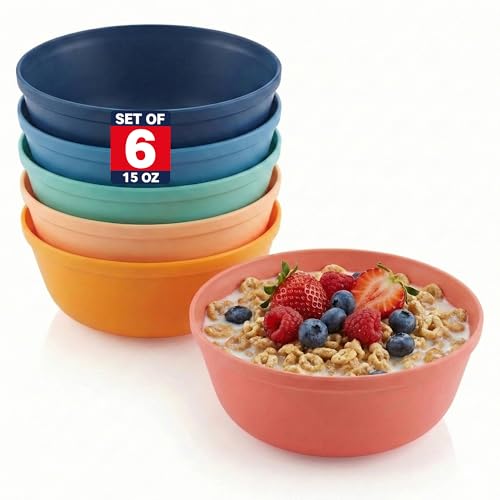 MASTERCOOK Lot de bols en plastique de 170 ml – Assiettes profondes polyvalentes de 425,2 g, bols à salade et à pâtes, parfaits pour la maison, les...