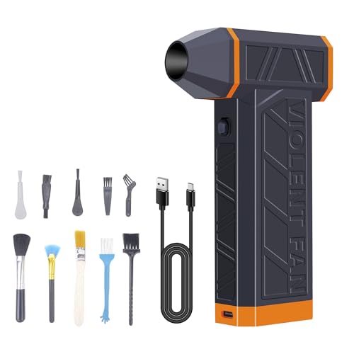 Compressed Air Duster 300000RPM Turbo Fan Air Blower Air Blower Knob Variable Speed,Dust Blower PC,Car Dryer Air Blower,Jet Fan can Reusable for PC,Keyboard,Car, Home, Outdoors Camping 8000mAh