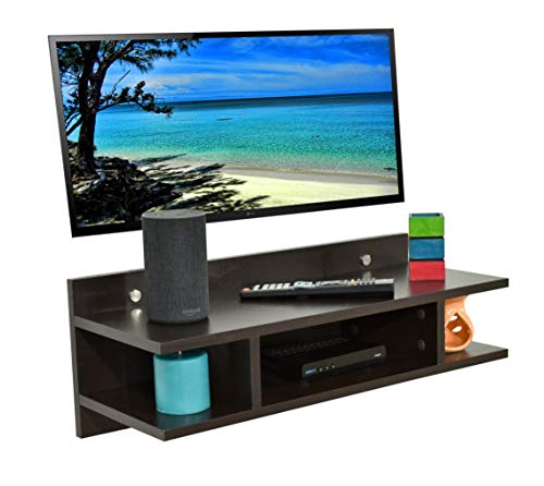 Image of DeckUp Auch-S Engineered Wood Wall TV Unit (Dark Wenge, Matte Finish)