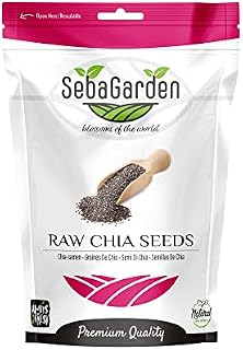 Seba Garden Organic Premium Nutrient-Dense Raw Black Chia Seeds 1kg (2.2lb) with 5g Protein & 10g Fiber for Salads, Yogurt & Smoothies, Non-GMO, Vegan, Gluten-Free, Keto & Paleo
